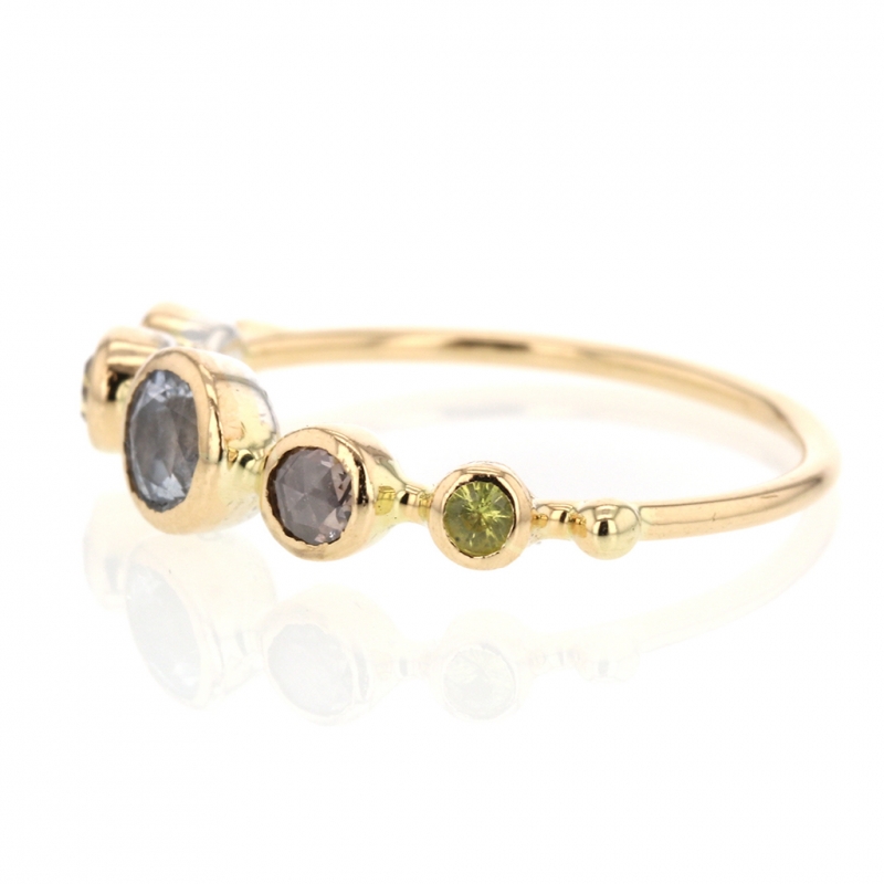 Moonstone, Sapphire and Diamond Ring