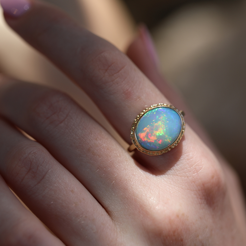 Mintabe Australian Opal Gold Ring