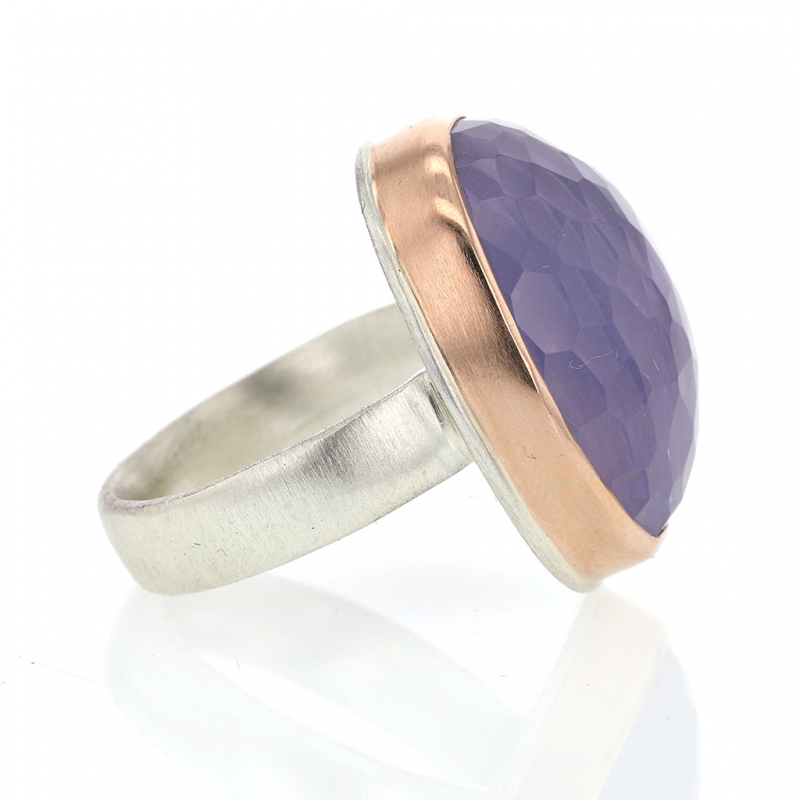 Vertical Lavender Amethyst Rose Gold Ring