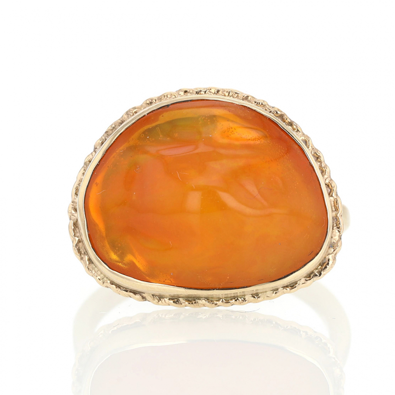 Mexican Fire Opal 14k Yellow Gold rRing