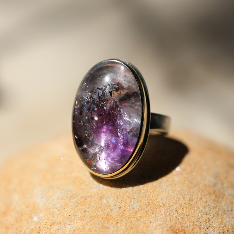 Vertical Seven Mineral Stone Ring