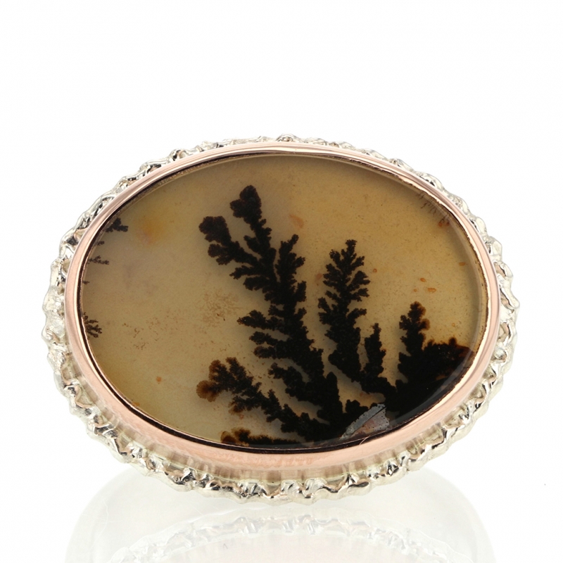Oval Dendritic Agate Ring