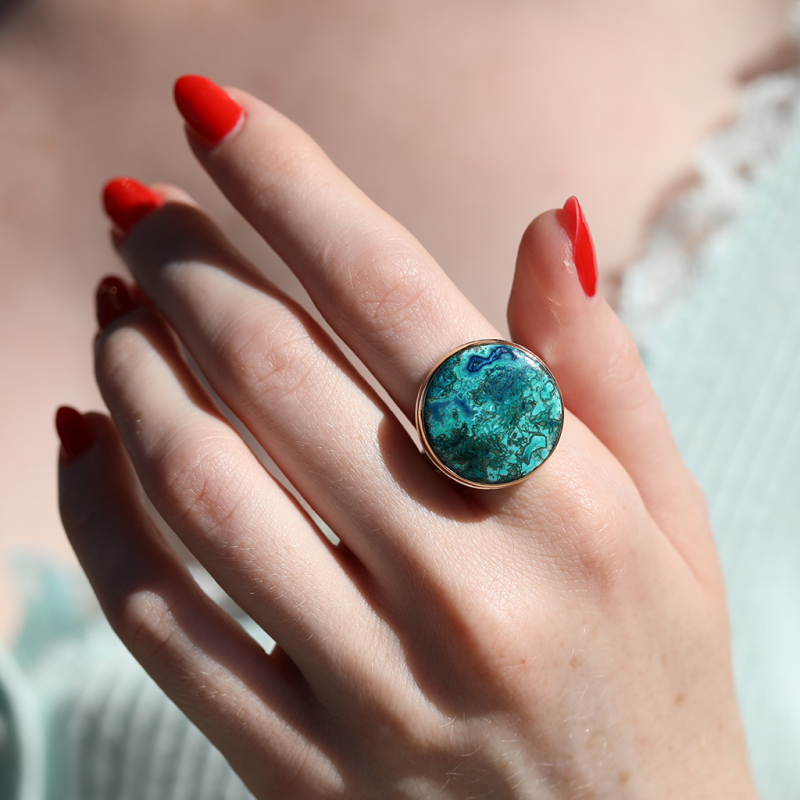 Jamie Joseph | Round Chrysocolla Ring at Voiage Jewelry