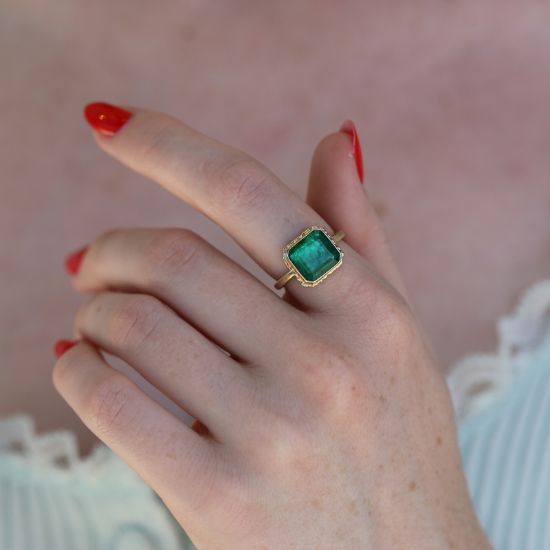 Jamie Joseph Square Emerald 14k Gold Ring At Voiage Jewelry