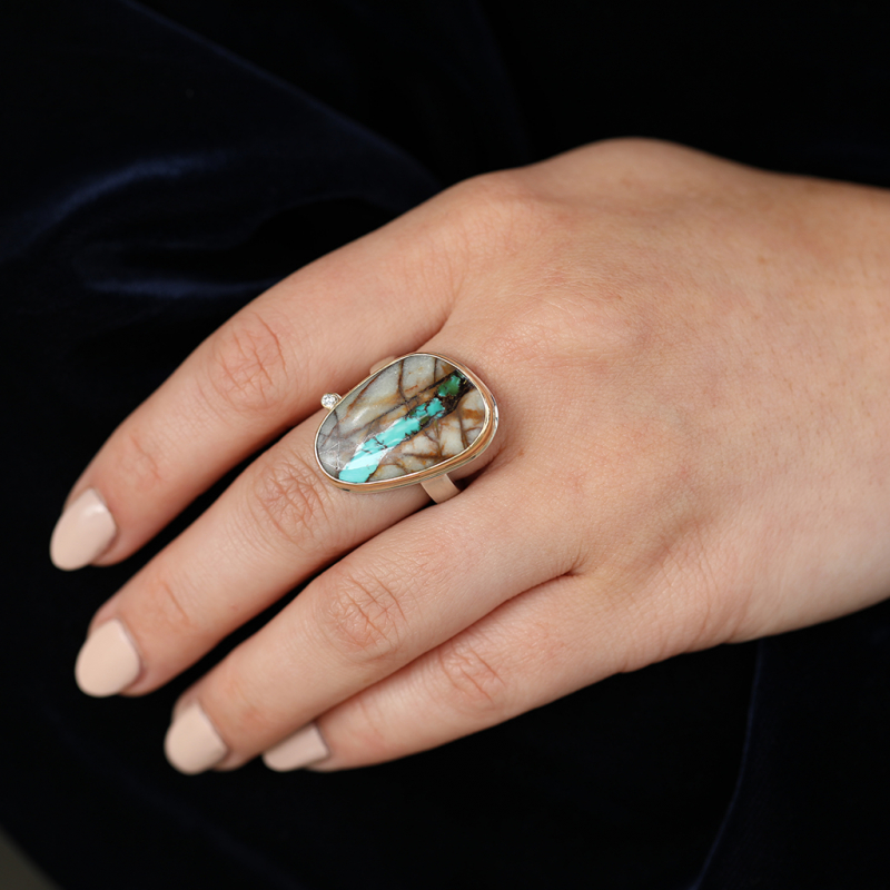 Royston Turquoise and Diamond Ring