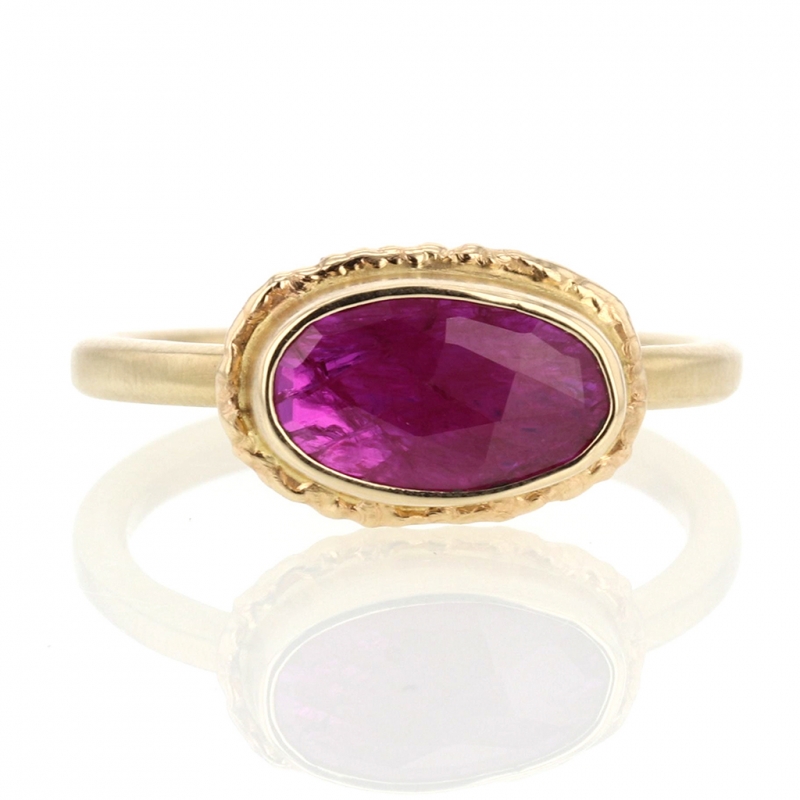 All Gold African Ruby Oval Ring