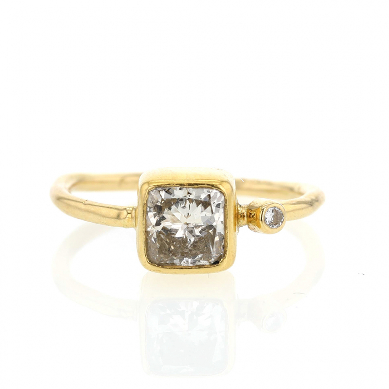 Square Diamond Gold Ring