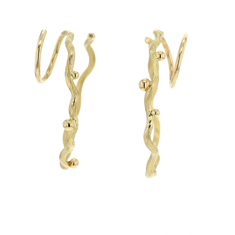 Large 18k Gold Twisted Hoop Earrings