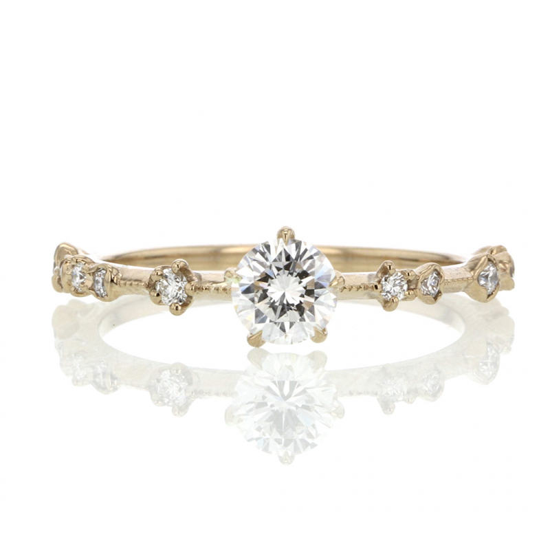 New Moon Diamond Solitaire Ring