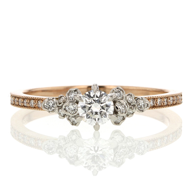 18k Rose Gold and Platinum Supreme Diamond Ring