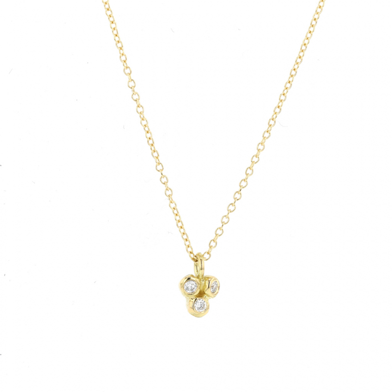 Teeny Sea Anemone Diamond Gold Necklace