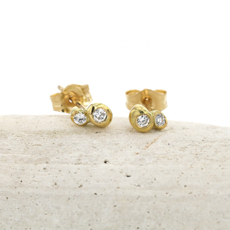Bubble Diamond Stud Earrings
