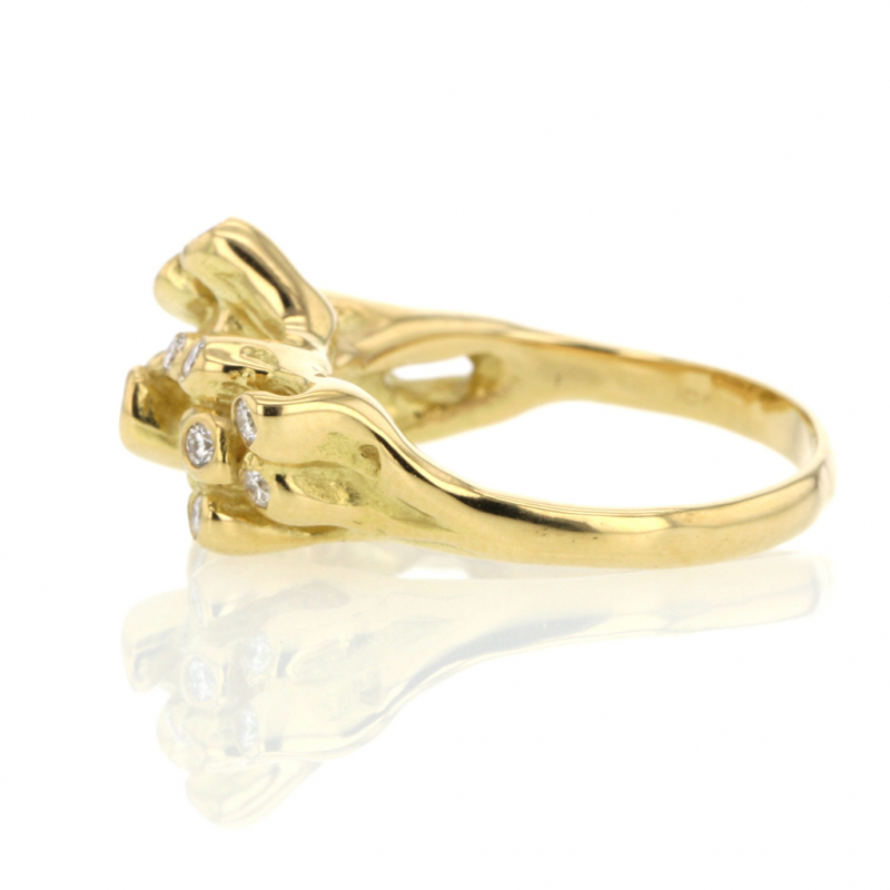 Kimberlin Brown | Diamond Cluster Sea Anemone 18k Gold Ring at Voiage ...
