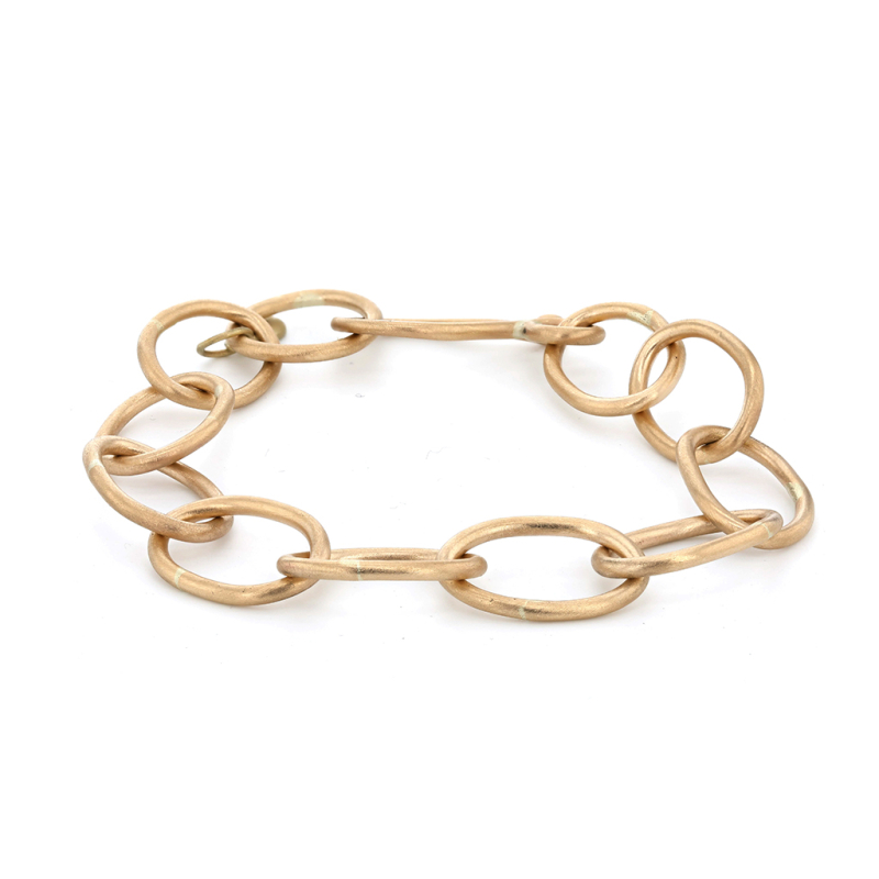 Heavy 10k Gold Oval Link Bracelet