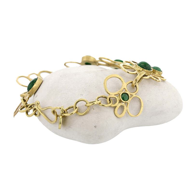 18k Gold Jade Loop Bracelet