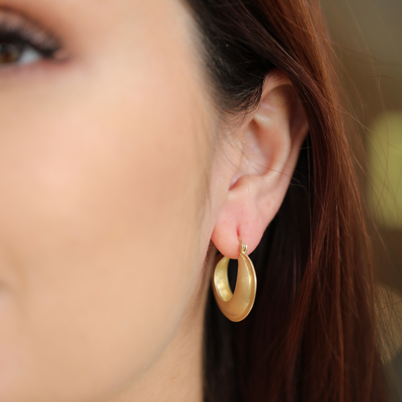 10k Gold Seam Hoop Earrings