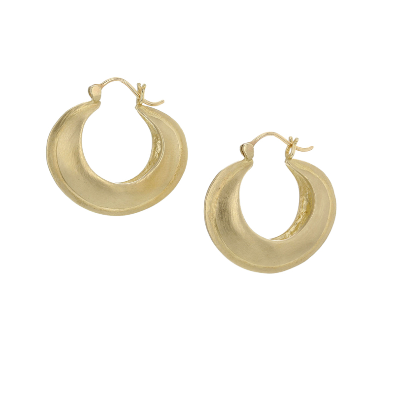 10k Gold Seam Hoop Earrings