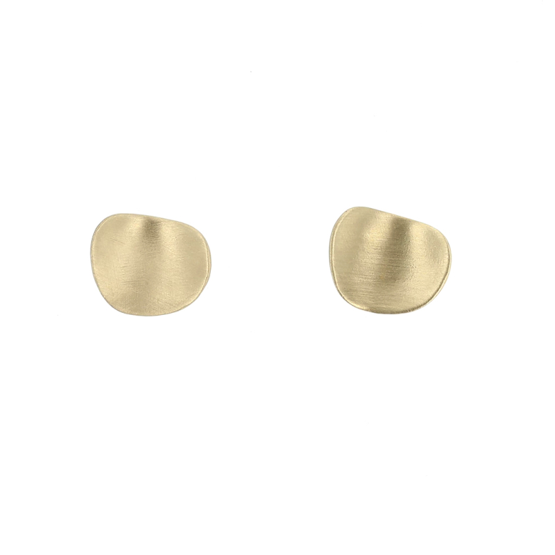Square 10k Gold Post Stud Earrings