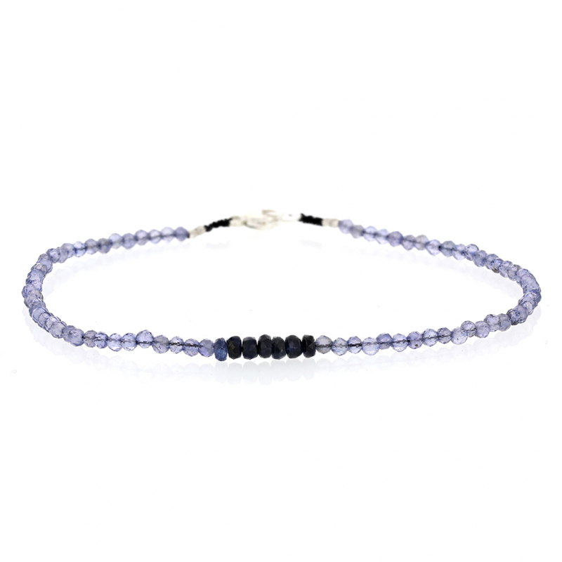 Iolite and Sapphire Beaded Bracelet