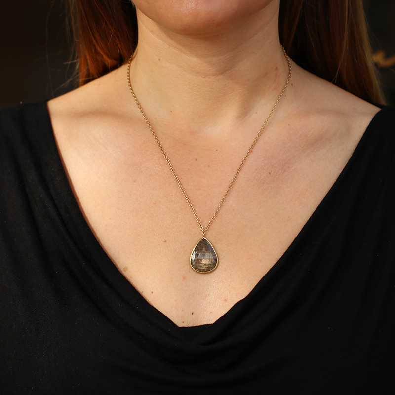 Margaret Solow | Brown Sapphire Teardrop Necklace at Voiage Jewelry