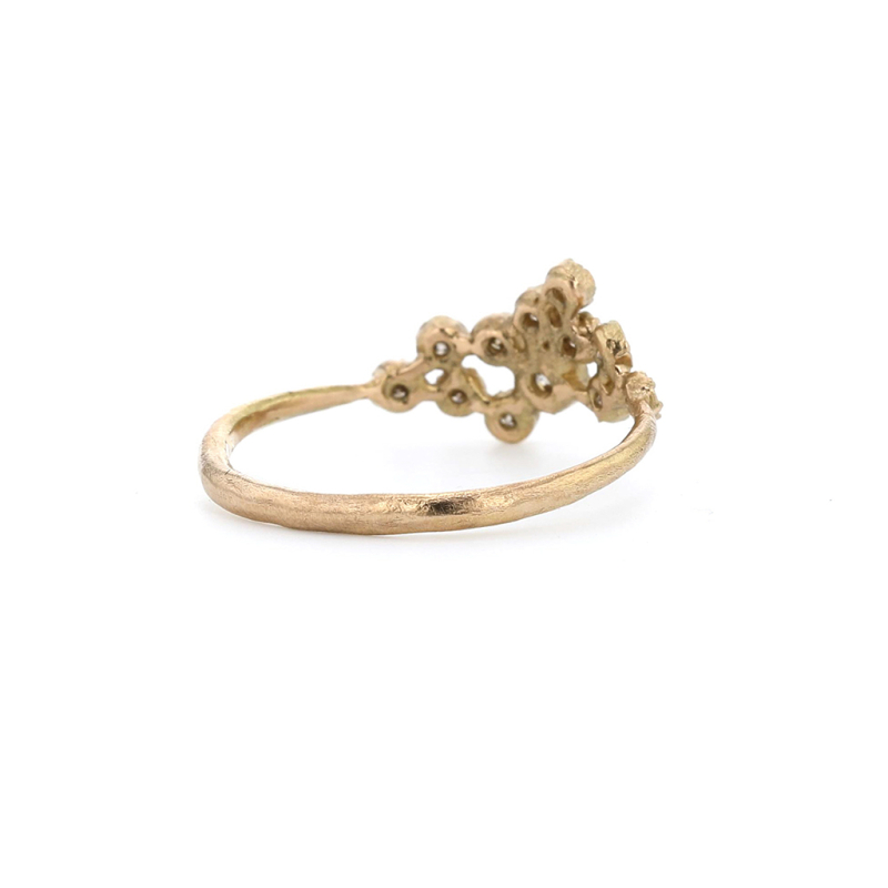 Yellow Gold 12 Brown Diamond Cluster Ring