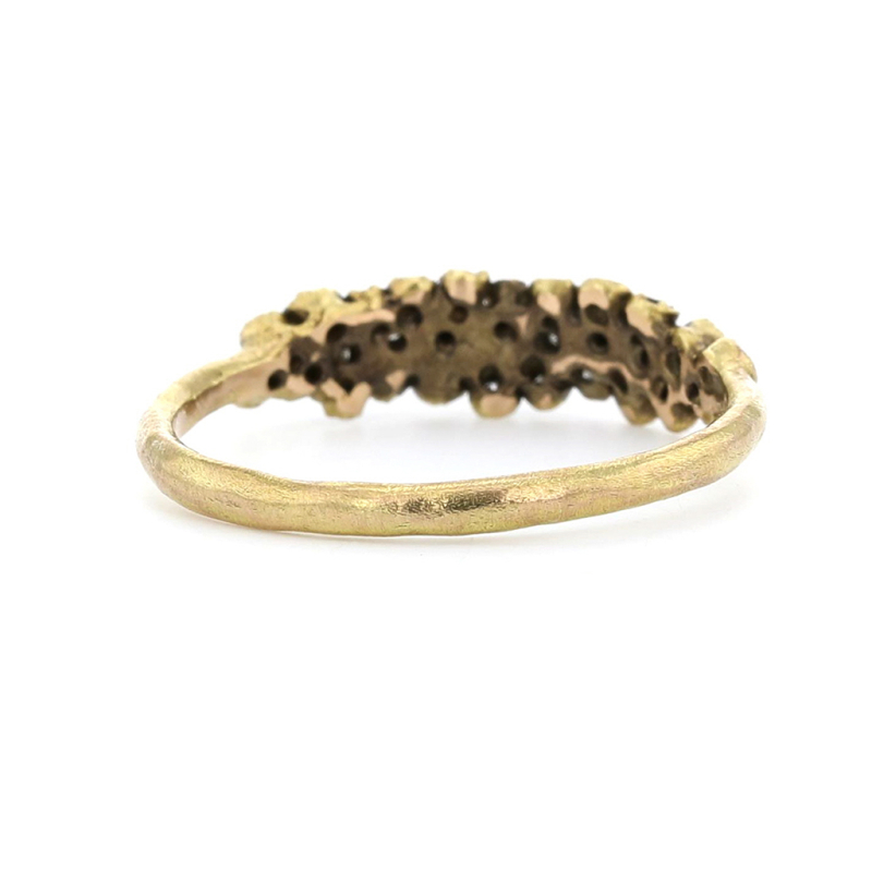 Rounded Diamond Cluster Yellow Gold Ring