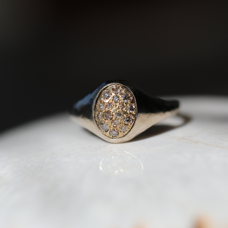 Noguchi Bijoux  Diamond Signet Ring at Voiage Jewelry