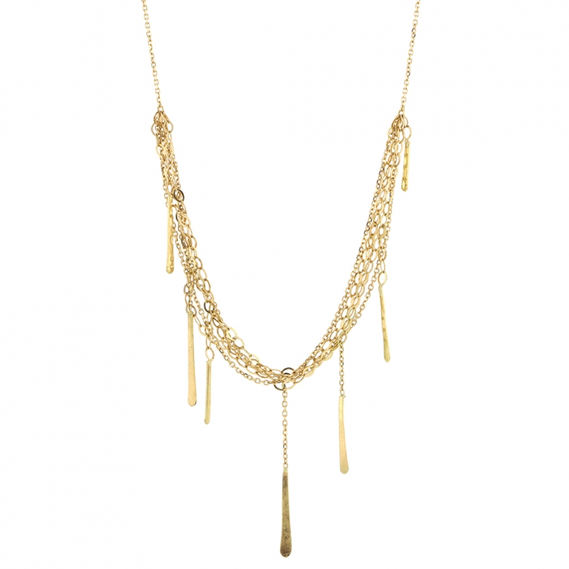 Short Sycamore Layered Gold Strand Necklace