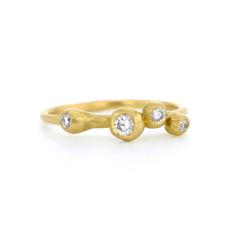 18k Yellow Gold Custom Five Stone Engagement Ring #103909 - Seattle  Bellevue | Joseph Jewelry