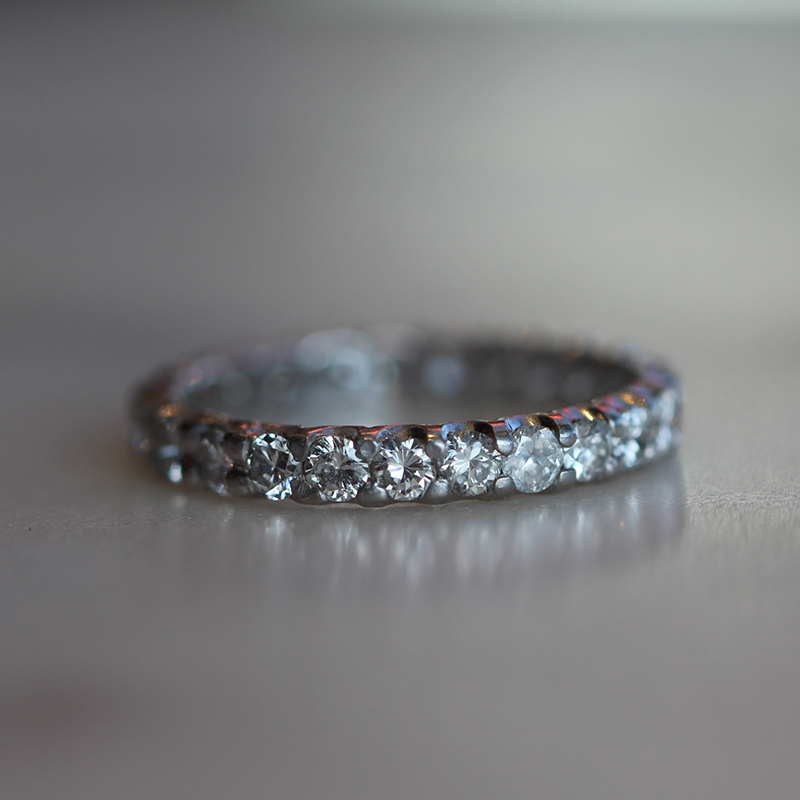 Vintage | Vintage Platinum Diamond Eternity Band at Voiage Jewelry