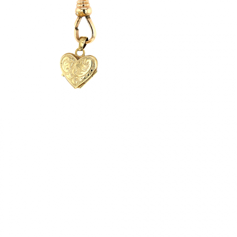 Vintage 14K Gold Engraved Heart Locket