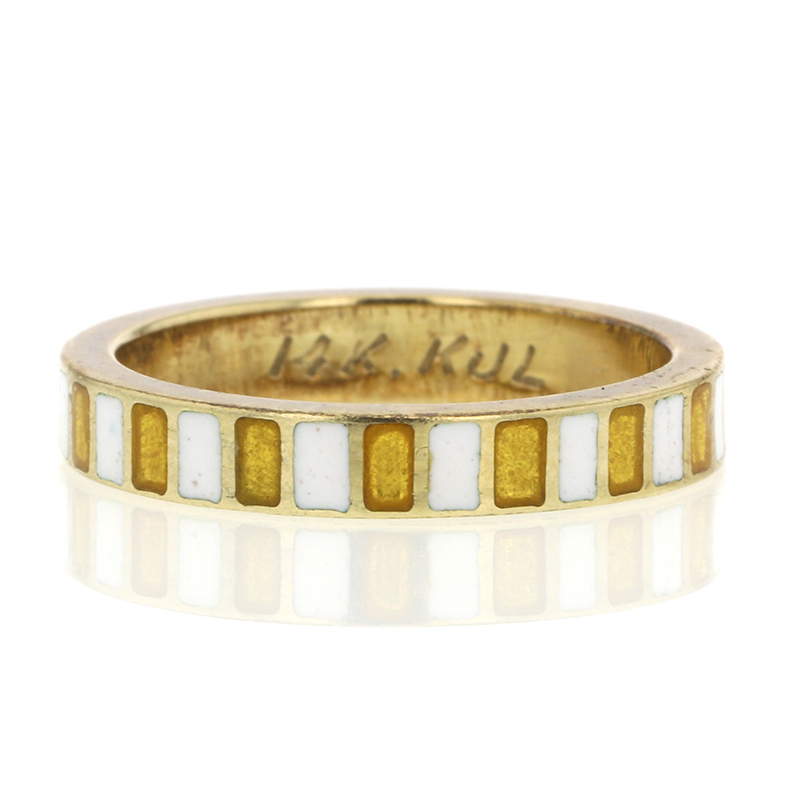 Vintage Enamel and 14k Gold Kenneth Jay Lane Ring