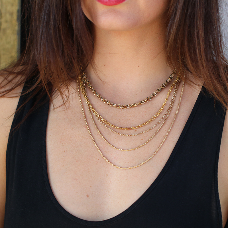 Vintage 14k Gold Rope Chain Necklace