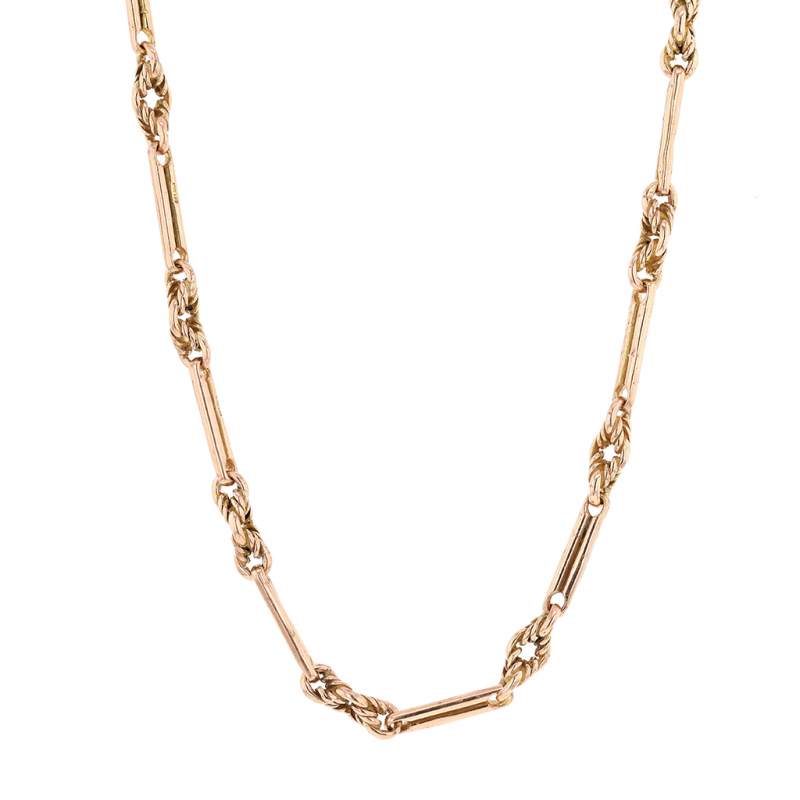 Rose Gold Victorian Watch Chain Necklace