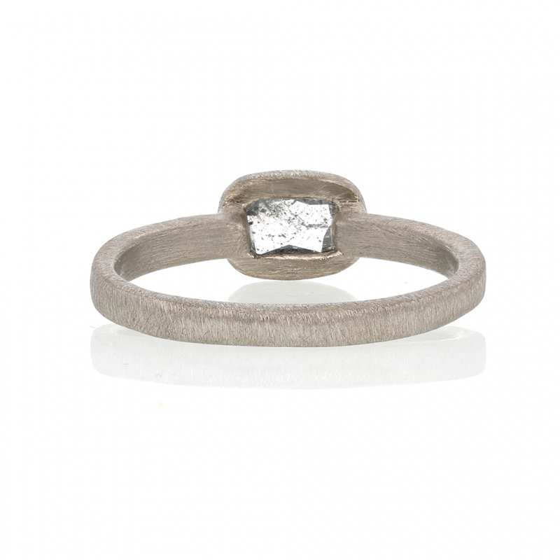 Palladium White 18k Gold Grey Diamond Ring