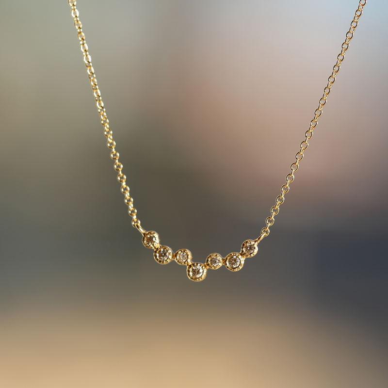 Bubble 7 Diamond Gold Necklace
