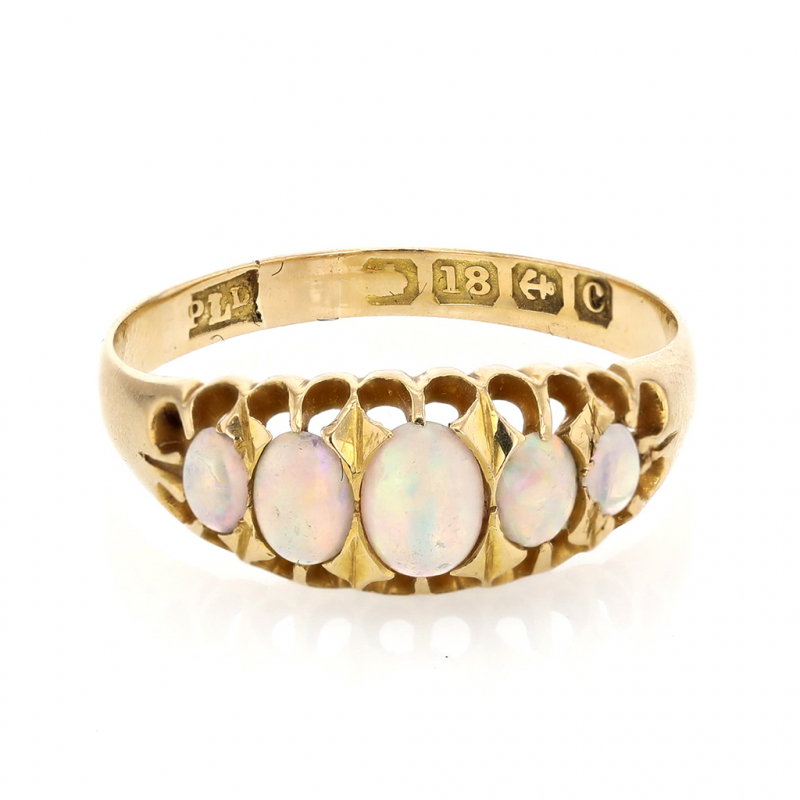 Antique Victorian 18k Gold and Opal Ring